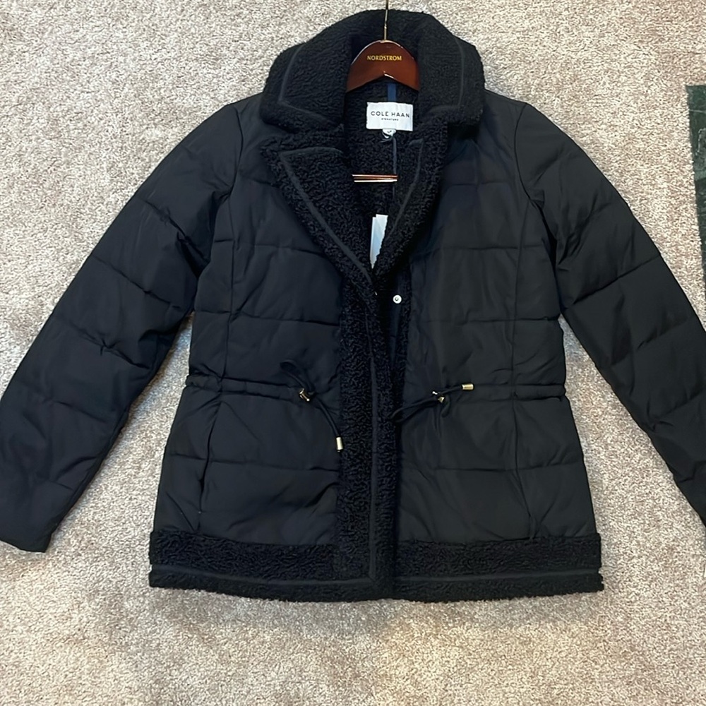 Cole Haan Black Jacket with Real Down Feathers